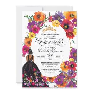 Floral Embroidery Watercolor Flowers Quinceanera I