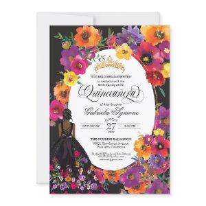 Floral Embroidery Watercolor Flowers Quinceanera I