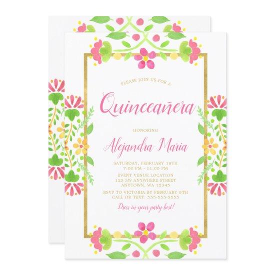 Floral Fiesta White Gold Quinceanera Photo