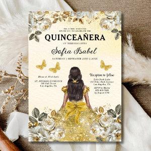 Floral Gold Bilingual Spanish Quinceanera