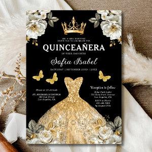 Floral Gold Bilingual Spanish Quinceanera