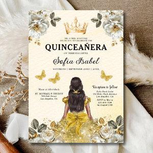 Floral Gold Bilingual Spanish Quinceanera