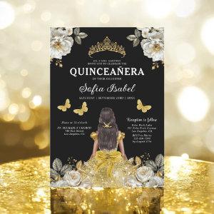 Floral Gold Bilingual Spanish Quinceanera