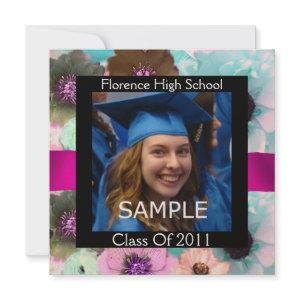 FLORAL GRADUATION PHOTO TEMPLATE MONOGRAM