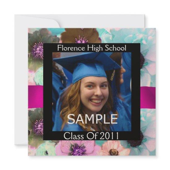 FLORAL GRADUATION PHOTO TEMPLATE MONOGRAM
