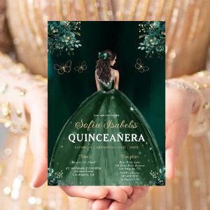 Floral Green Bilingual Spanish Quinceanera