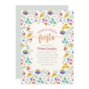 Floral Mexican Embroidery Quinceañera Fiesta