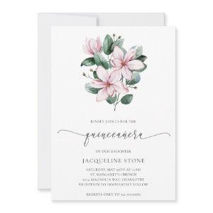 Floral Pink Magnolia Flowers Quinceañera