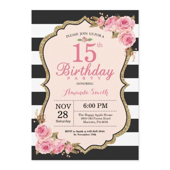 Floral Pink Peonies 15th Birthday Party