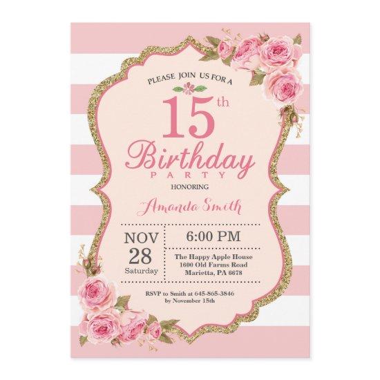 Floral Pink Peonies 15th Birthday Party