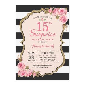 Floral Pink Peonies Surprise 15th Birthday Party