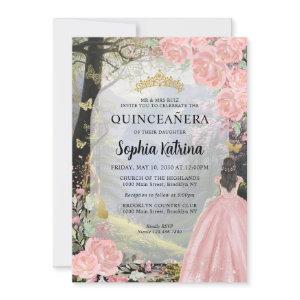 Floral Pink Princess Forest Birthday Quinceanera