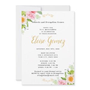 Floral Pink Quinceanera
