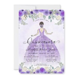 Floral Purple Violet Princess Birthday Quinceanera