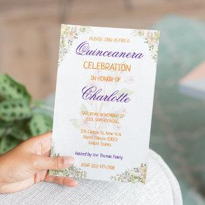 floral Quinceanera 15th Birthday for Spanish Girl