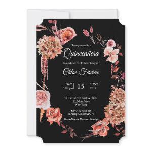 Floral Quinceañera Black