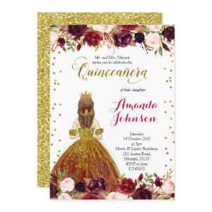 Floral Quinceañera  Marsala Gold