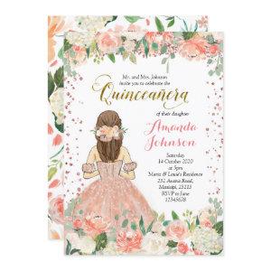 Floral Quinceañera  Spanish Invite