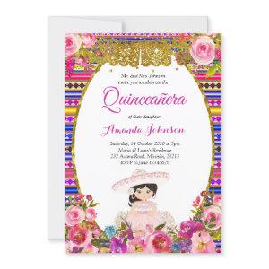 Floral Quinceañera  Spanish Invite