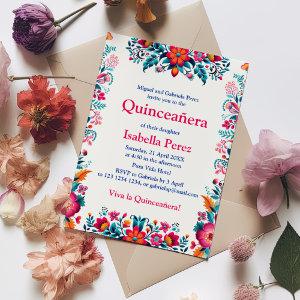 Floral Quinceanera White Mexican Fiesta Birthday