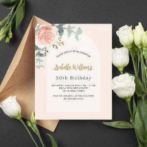 Floral rose blush arch budget birthday