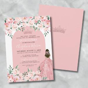 Floral Rose Blush Pink Quinceanera