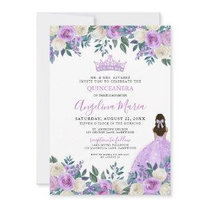 Floral Roses Purple Quinceanera