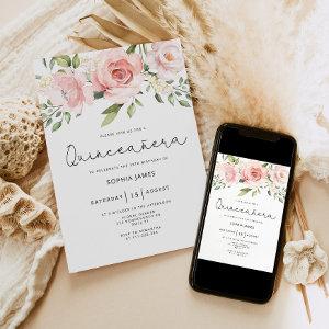 Floral roses Quinceanera 15th birthday