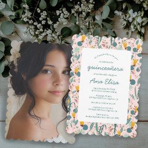 Floral Spring Garden Pattern PHOTO Quinceañera