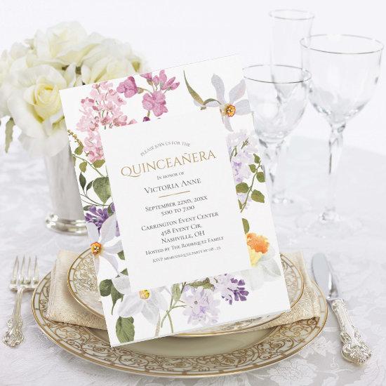 Floral Spring Sumner Modern Quinceañera