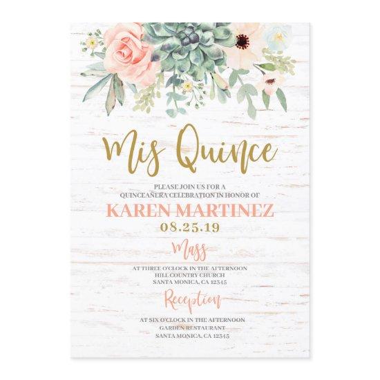 Floral Succulents Quinceañera