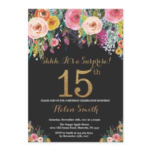 Floral Surprise 15th Birthday  Gold