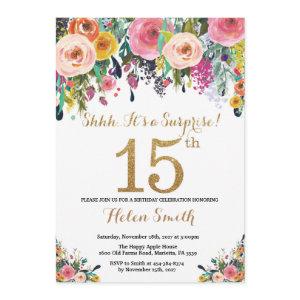 Floral Surprise 15th Birthday  Gold