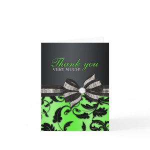 Floral Swirl Sweet Sixteen Thank You Card