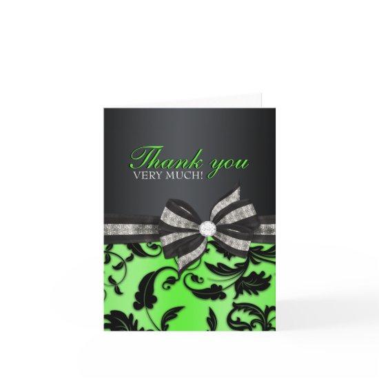 Floral Swirl Sweet Sixteen Thank You Card