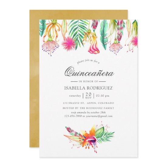 Floral Tropical Summer Beach Quinceañera