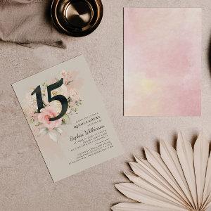 Floral Watercolor 15th Birthday Quinceanera Script