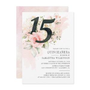 Floral Watercolor Quinceanera 15th Birthday Party