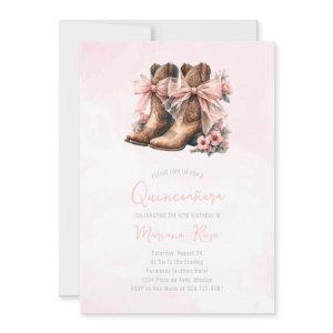 Floral Western Boots Quinceanera Birthday