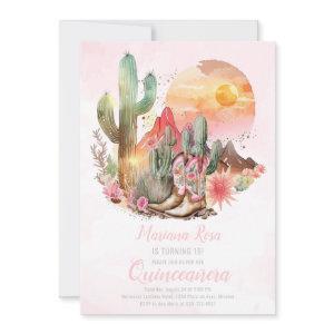 Floral Western Boots Quinceanera Birthday