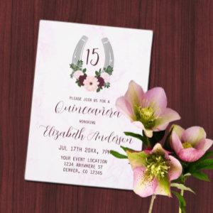 Floral Western Horseshoe Quinceanera