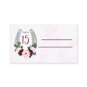 Floral Western Horseshoe Quinceanera Place Card