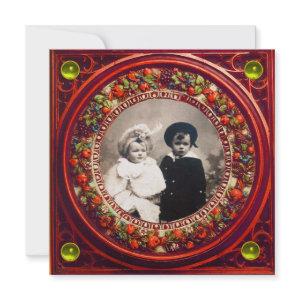 FLORENTINE RENAISSANCE FRUITS BLACK RED DAMASK