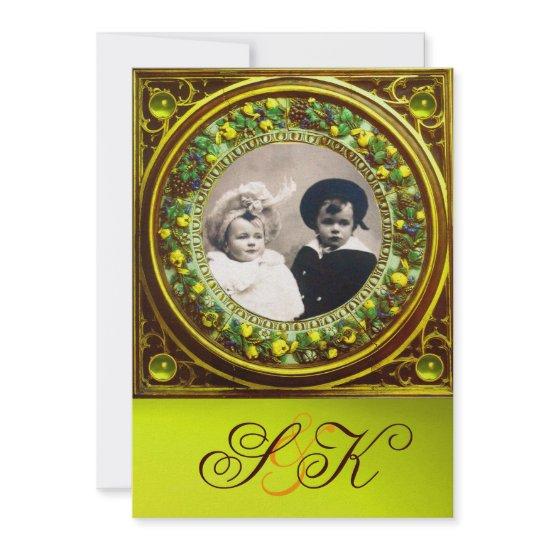 FLORENTINE RENAISSANCE FRUITS DAMASK MONOGRAM