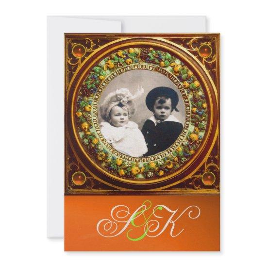 FLORENTINE RENAISSANCE FRUITS DAMASK MONOGRAM