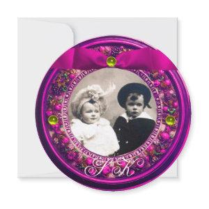 FLORENTINE RENAISSANCE FRUITS PINK RIBBON MONOGRAM