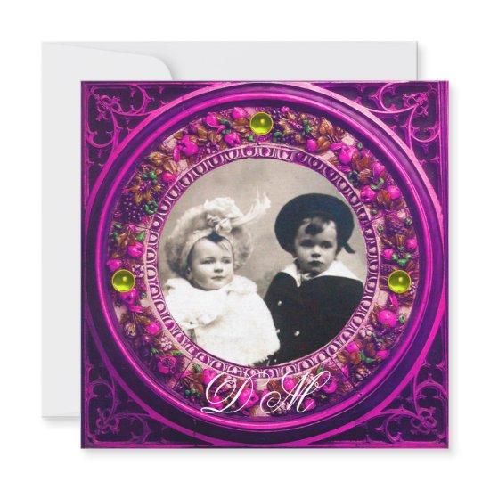 FLORENTINE RENAISSANCE PINK FLORAL CROWN MONOGRAM