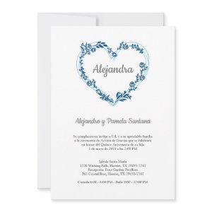 Flower Heart in Blue Tones for Quinceañera