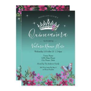 Flowers and Butterfly Quinceanera
