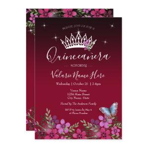 Flowers and Butterfly Quinceanera